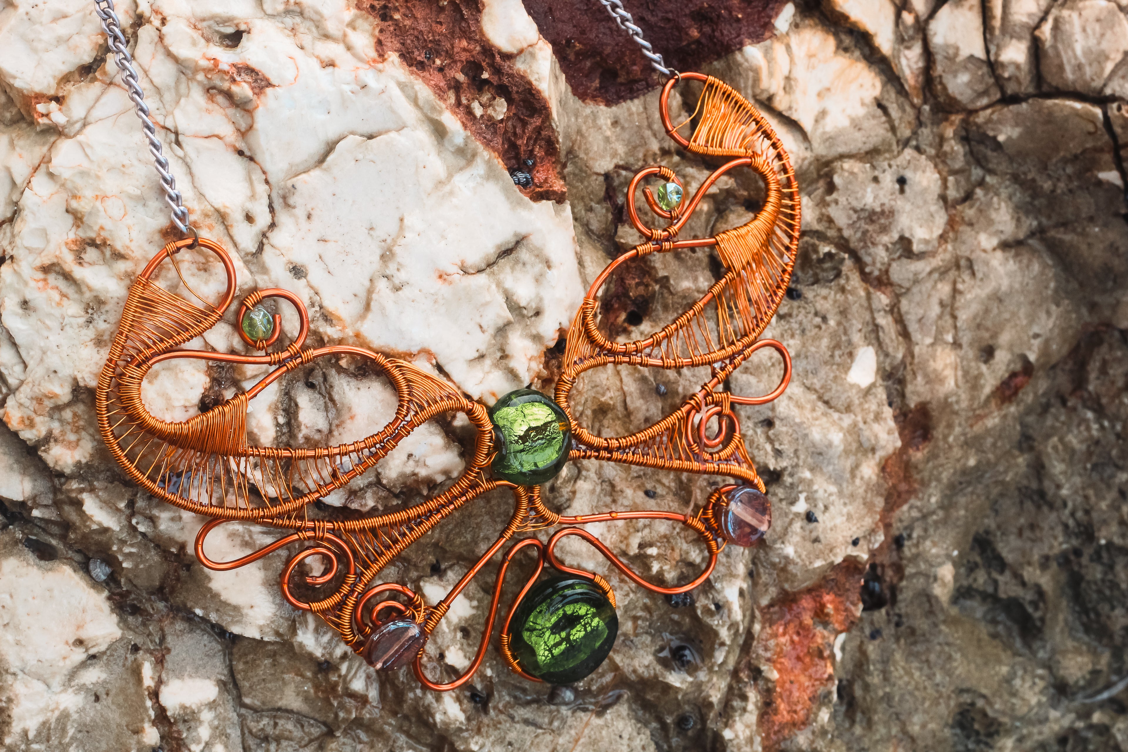 Butterfly Glass Necklace